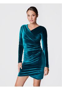 Fracomina Sukienka koktajlowa FQ22WD1004W59601 Niebieski Slim Fit. Kolor: niebieski. Materiał: syntetyk. Styl: wizytowy