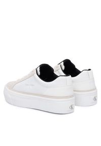 Calvin Klein Sneakersy Vulc Flatf Laceup HW0HW03086 Biały. Kolor: biały. Materiał: materiał #2