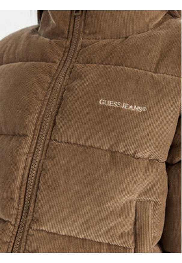 Guess Jeans Kurtka zimowa W5BL17 W2061 Beżowy Regular Fit. Kolor: beżowy. Materiał: bawełna. Sezon: zima