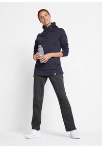 bonprix - Spodnie sportowe z bawełny organicznej, Straight. Kolor: czarny. Materiał: bawełna. Wzór: nadruk. Styl: sportowy #2