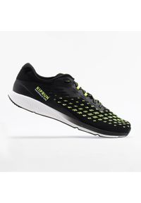 KIPRUN - Buty do chodu sportowego Kiprun Racewalk One. Kolor: czarny, zielony, żółty, wielokolorowy. Materiał: kauczuk. Szerokość cholewki: normalna. Wzór: geometria. Sport: turystyka piesza