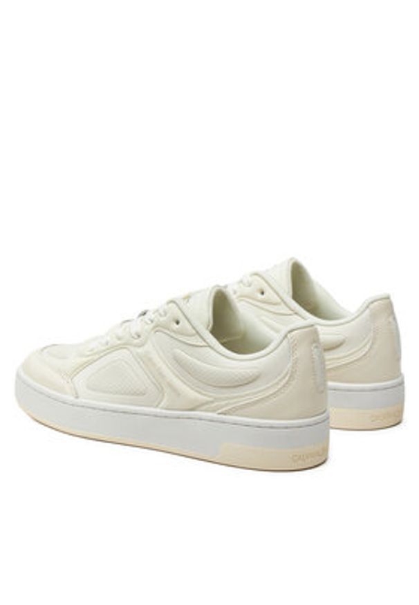 Calvin Klein Jeans Sneakersy Basket Cupsole Low Mix In Mtl YW0YW01462 Biały. Kolor: biały. Materiał: materiał