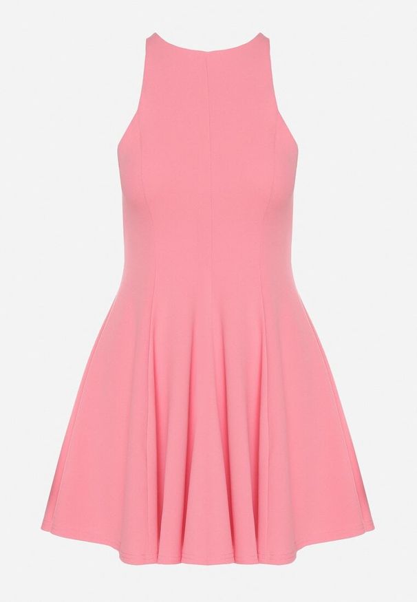 Born2be - Różowa Rozkloszowana Sukienka z Wiskozą Milenissa. Okazja: na imprezę, na co dzień. Kolor: różowy. Materiał: wiskoza. Sezon: lato. Styl: casual, elegancki