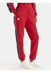 Kappa Spodnie dresowe Banda Adina 311M8HW Czerwony Regular Fit. Kolor: czerwony. Materiał: bawełna