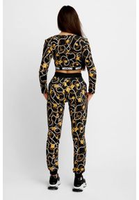 MOSCHINO Damskie spodnie dresowe w złote łańcuchy, Rozmiar XS. Kolor: czarny. Materiał: dresówka #4