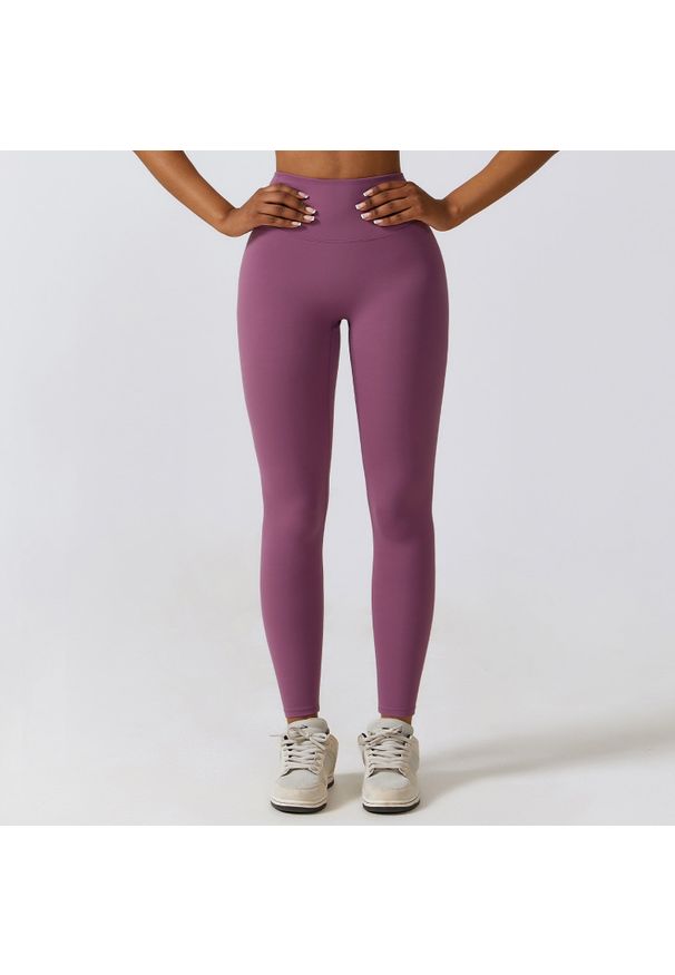 Intica - Legginsy treningowe z wysokim stanem do ćwiczeń Diega. Stan: podwyższony. Kolor: fioletowy. Materiał: materiał. Sport: fitness