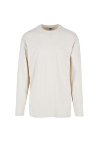 Urban Classics - Męski Sweter Z Długim Rękawem Z Otwartym Brzegiem. Kolor: beżowy. Długość rękawa: długi rękaw. Długość: długie. Sport: turystyka piesza #1