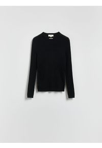 Reserved - Bluzka z wełny merino - czarny. Kolor: czarny. Materiał: wełna #1