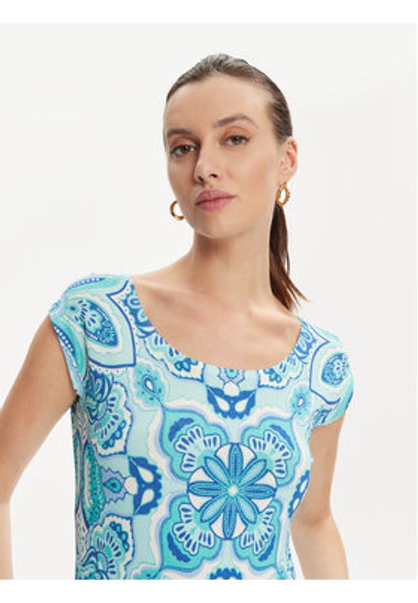 Luisa Spagnoli Bluzka Crotone 58243 Niebieski Regular Fit. Kolor: niebieski. Materiał: syntetyk
