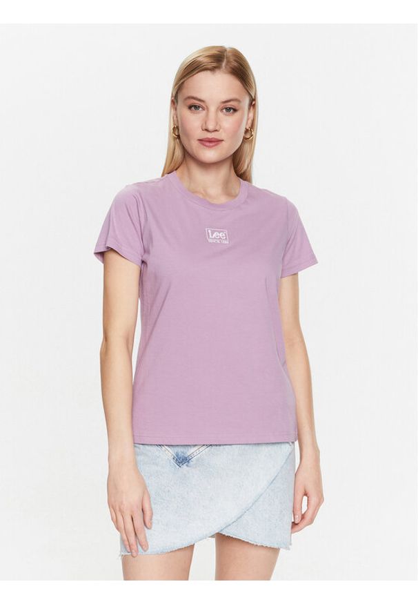 Lee T-Shirt L49EEHA39 112333683 Fioletowy Regular Fit. Kolor: fioletowy. Materiał: bawełna