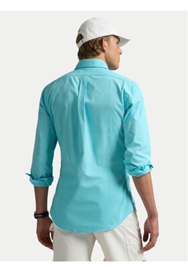 Polo Ralph Lauren Koszula 710937993014 Niebieski Custom Fit. Typ kołnierza: polo. Kolor: niebieski. Materiał: bawełna