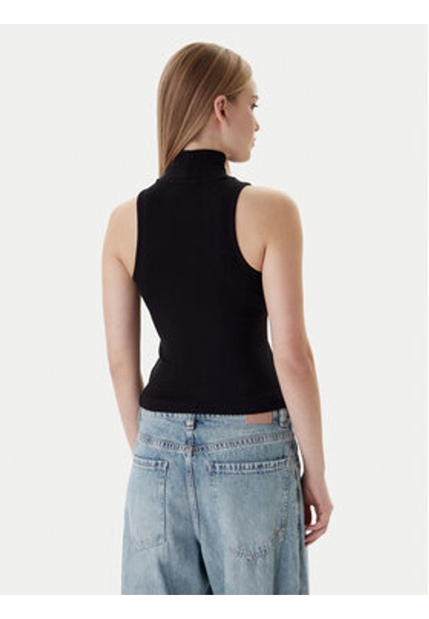 Tommy Jeans Bluzka Badge DW0DW21840 Czarny Slim Fit. Kolor: czarny. Materiał: bawełna