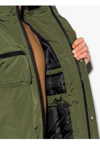 Ombre Clothing - Kurtka męska C450 - khaki - L. Kolor: brązowy. Materiał: poliester. Wzór: aplikacja. Sezon: zima #7