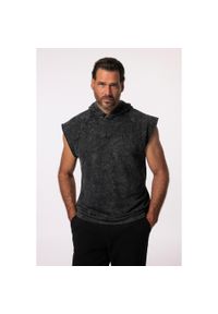 JAY-PI - Męska Bluza fitness Belly Fit kaptur bez rękawów do rozm. 7XL. Kolekcja: plus size. Kolor: czarny. Materiał: materiał, poliester, bawełna. Długość rękawa: bez rękawów. Sport: fitness