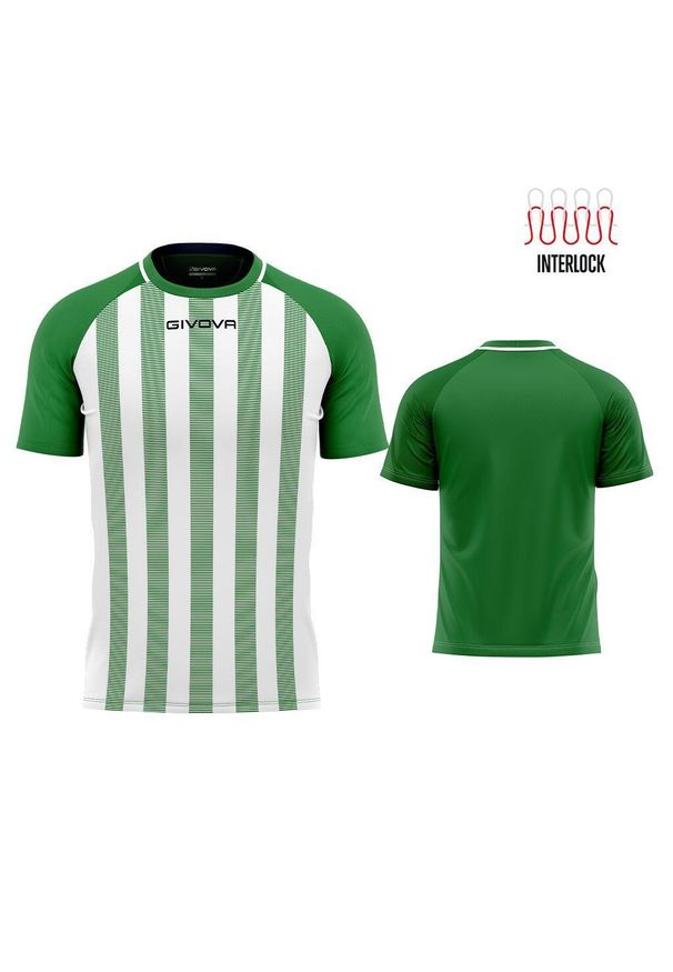 Givova - Koszulka Tratto Interlock Warehouse 4 - XL - zielono-biała.. Kolor: zielony, czarny, czerwony, wielokolorowy. Sport: fitness, piłka nożna
