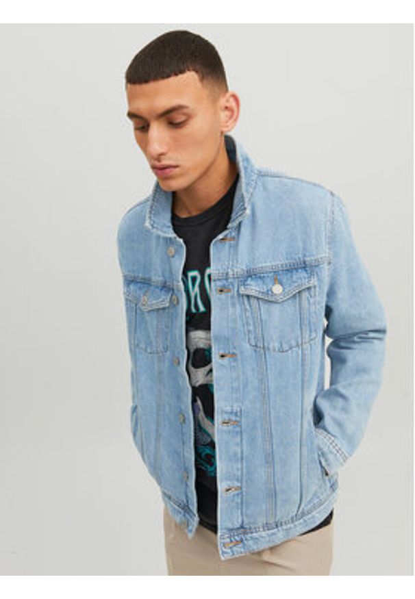 Jack & Jones - Jack&Jones Kurtka jeansowa Jean 12223612 Niebieski Regular Fit. Kolor: niebieski. Materiał: bawełna