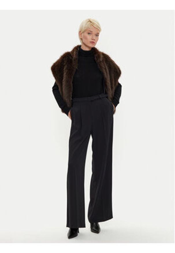 Imperial Spodnie materiałowe P4W3IJXC Czarny Wide Leg. Kolor: czarny. Materiał: syntetyk