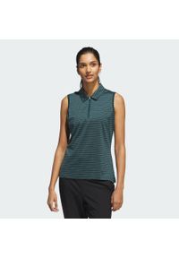 Adidas - Koszulka polo bez rękawów z prążkowaną dzianiną żakardową Ultimate365. Typ kołnierza: polo. Kolor: niebieski. Materiał: żakard, dzianina, prążkowany. Długość rękawa: bez rękawów