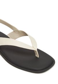 TOMMY HILFIGER - Tommy Hilfiger Sandały Color Block Thong Flat Sandal FW0FW08883 Écru. Materiał: skóra #4