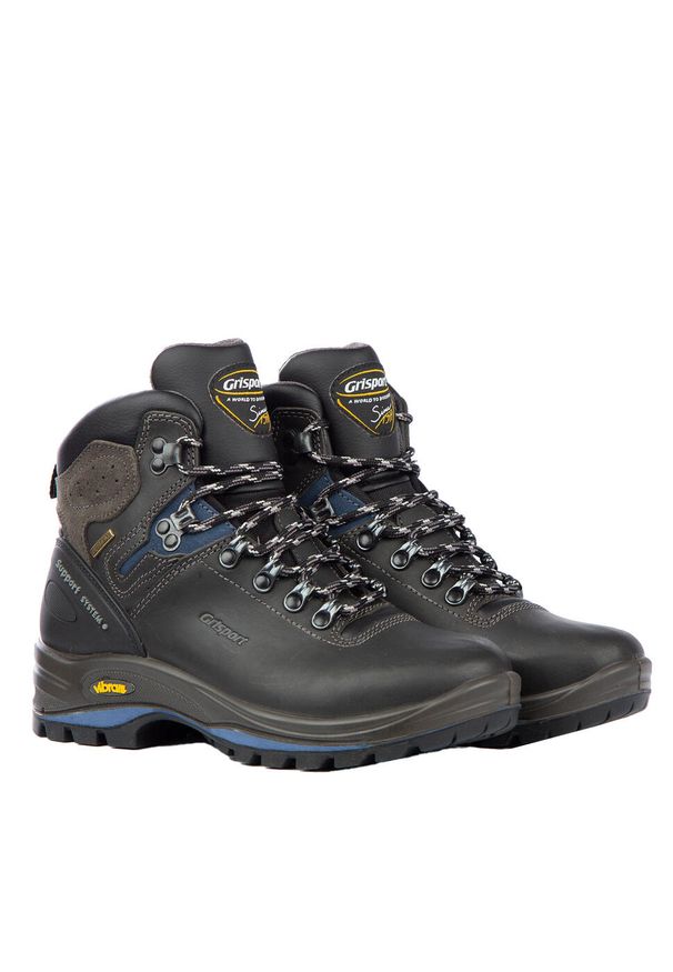 Buty męskie trekking Grisport Grigio Dakar Trekking. Wysokość cholewki: za kostkę. Zapięcie: sznurówki. Kolor: czarny, wielokolorowy. Materiał: tkanina, skóra, materiał, syntetyk. Szerokość cholewki: normalna. Sport: turystyka piesza