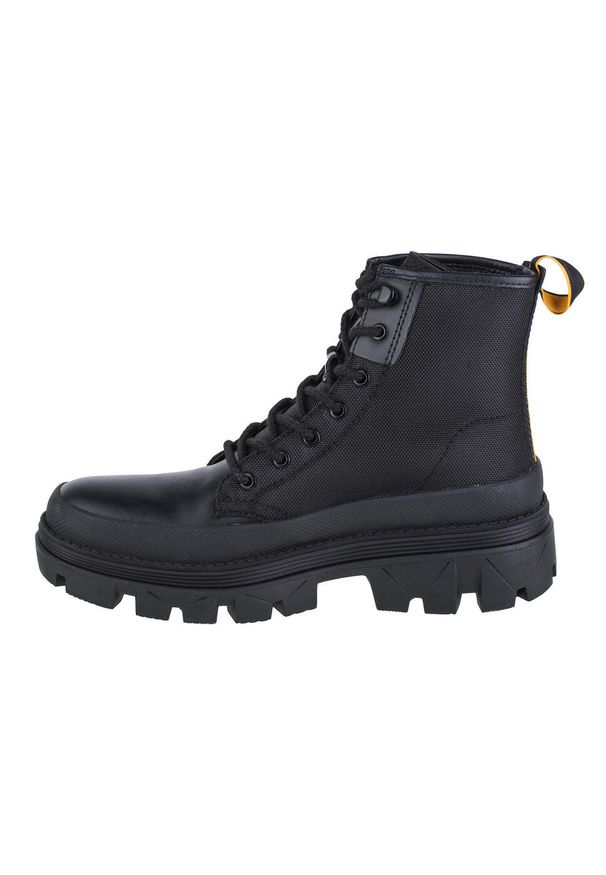 CATerpillar - Trapery unisex, Caterpillar Hardwear Hi Boot. Kolor: czarny. Materiał: guma, syntetyk, materiał. Sport: turystyka piesza