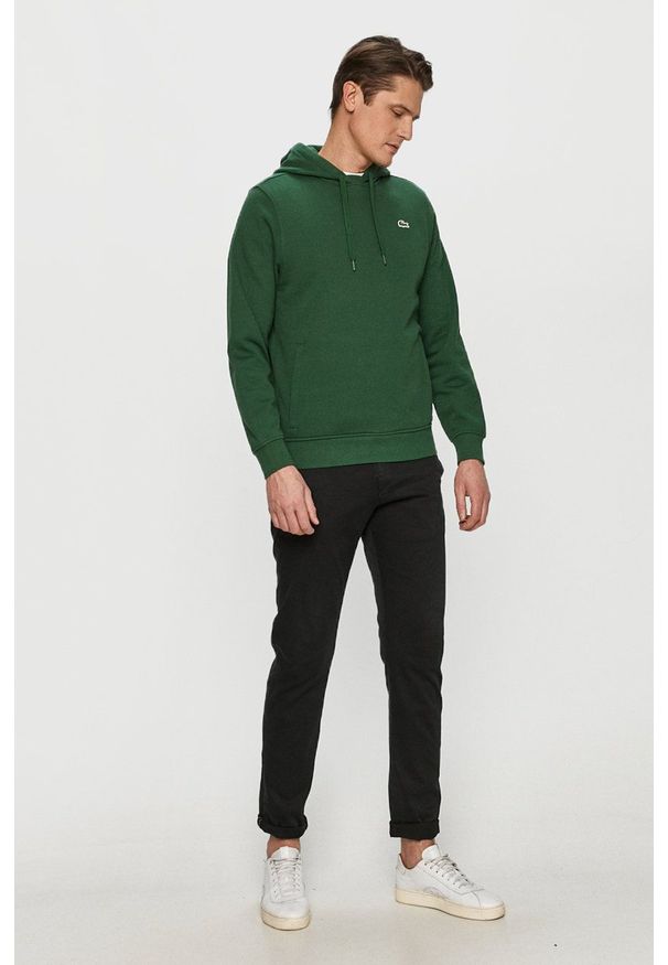 Lacoste - Bluza. Okazja: na co dzień. Kolor: zielony. Materiał: dzianina. Wzór: gładki. Styl: casual