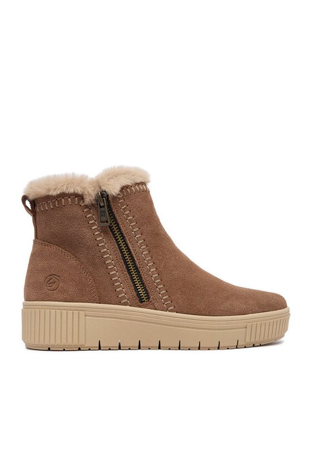 Remonte Botki CEO-D3B70-20 Brązowy. Kolor: brązowy. Materiał: skóra, zamsz