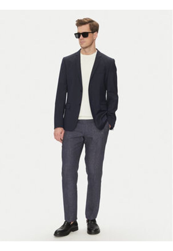 JOOP! Chinosy 17 JT-79Sake12 30045892 Granatowy Slim Fit. Kolor: niebieski. Materiał: len