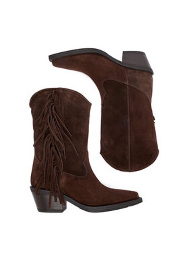 Badura Kowbojki EO-CHANA-5036 Brązowy. Kolor: brązowy. Materiał: skóra, zamsz