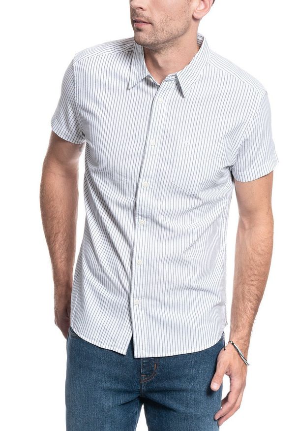 Wrangler - KOSZULA MĘSKA WRANGLER SS 1 PKT SHIRT REAL WHITE W5J1BMXW1 112130166