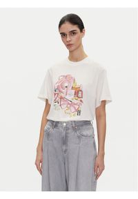 Hugo - HUGO T-Shirt Vintage Tee_15 50539107 Écru Regular Fit. Materiał: bawełna. Styl: vintage