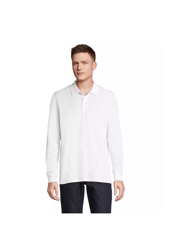 SOL'S - Koszulka polo z długim rękawem Sol's Prime. Okazja: na co dzień. Typ kołnierza: polo. Kolor: biały. Długość rękawa: długi rękaw. Długość: długie. Styl: casual, elegancki
