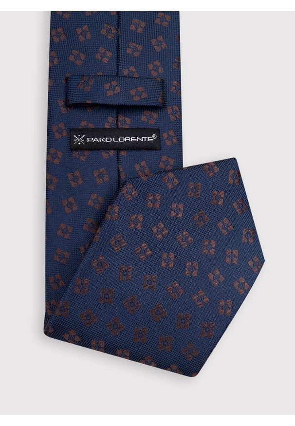 Pako Lorente - PAKO LORENTE - Granatowy krawat męski w drobny wzór. Kolor: niebieski. Materiał: poliester