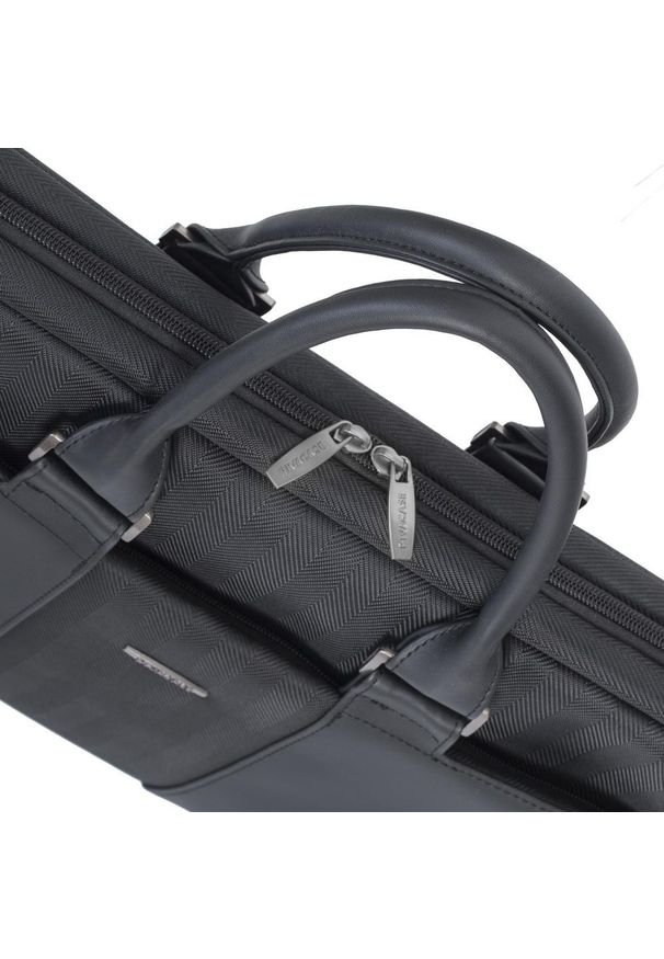 RIVACASE - Torba Rivacase 8135 czarny. Kolor: czarny. Materiał: skóra, tkanina. Wzór: jodełka. Styl: elegancki