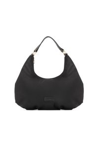 Kazar - Czarna torebka na ramię w kształcie półksiężyca. Kolor: czarny. Styl: wizytowy, biznesowy. Rodzaj torebki: na ramię #1