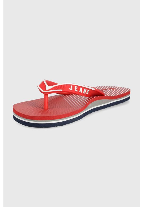 Pepe Jeans japonki pool męskie kolor czerwony. Kolor: czerwony. Materiał: materiał, guma