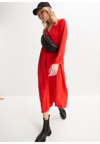 bonprix - Długa sukienka. Kolor: czerwony. Typ sukienki: oversize. Długość: maxi