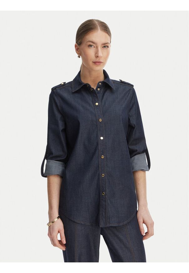 Marciano Guess Koszula jeansowa G6GH29 D1082 Granatowy Regular Fit. Kolor: niebieski. Materiał: lyocell