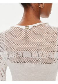 TwinSet - TWINSET Sukienka letnia 241TP3242 Écru Regular Fit. Materiał: syntetyk. Sezon: lato