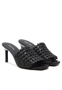 Calvin Klein Klapki Heel Mule Sandal 70 Latt HW0HW02144 Czarny. Kolor: czarny