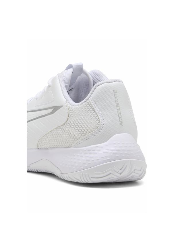Puma - Młodzieżowe buty do piłki ręcznej Accelerate 4 PUMA White Silver Metallic. Kolor: biały, wielokolorowy, szary