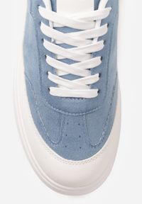 Born2be - Niebieskie Sneakersy VICES na Platformie w Stylu lat 90. Donah. Kolor: niebieski. Sezon: lato. Obcas: na platformie #8