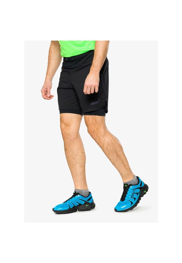 Spodenki do biegania męskie Inov-8 Trailfly Ultra 7 2in1 Short. Kolor: czarny. Długość: krótkie. Sezon: lato