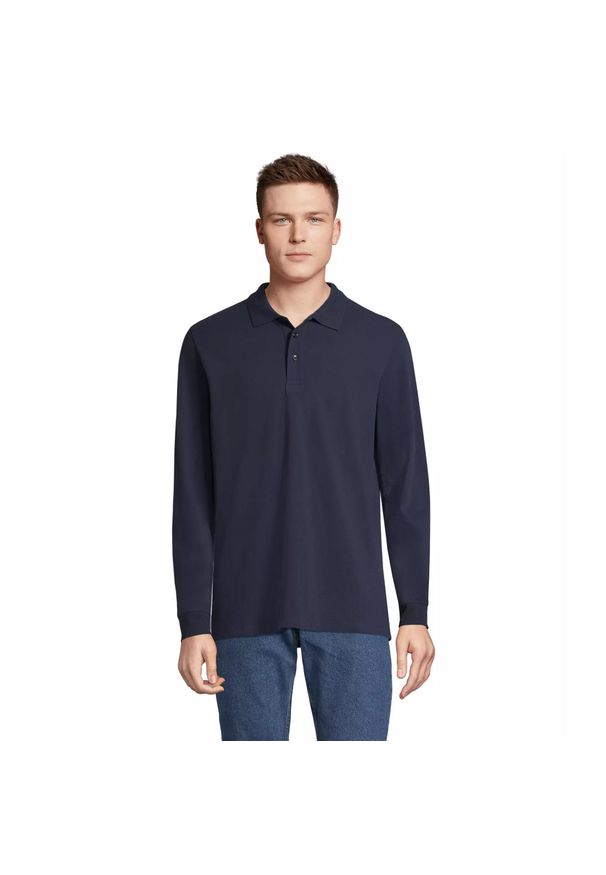 SOL'S - Koszulka polo z długim rękawem Sol's Prime. Okazja: na co dzień. Typ kołnierza: polo. Kolor: niebieski. Długość rękawa: długi rękaw. Długość: długie. Styl: casual, elegancki