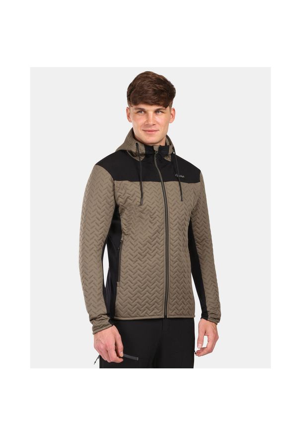 Męska ocieplana bluza z kapturem z polaru Kilpi NEVIA-M. Typ kołnierza: kaptur. Kolor: zielony. Materiał: polar. Sport: turystyka piesza