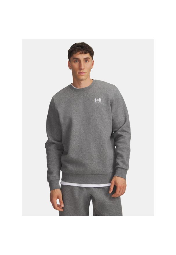 Bluza fitness męska Under Armour Essential Fleece Crew. Kolor: szary. Sport: fitness