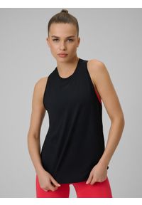 4f - 4F Top treningowy szybkoschnący damski - czarny L. Kolor: czarny. Materiał: materiał. Sport: fitness #1