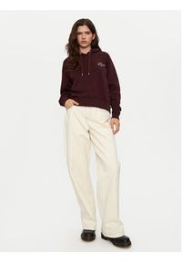 Lee Bluza 112355175 Bordowy Relaxed Fit. Kolor: czerwony. Materiał: bawełna