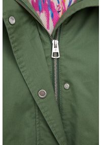Marc O'Polo kurtka damska kolor zielony przejściowa. Typ kołnierza: polo. Kolor: zielony. Materiał: tkanina, bawełna. Długość rękawa: raglanowy rękaw. Wzór: gładki #5