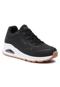 skechers - Sneakersy SKECHERS - Uno 310024L BLK Black. Kolor: czarny. Materiał: skóra. Szerokość cholewki: normalna #1